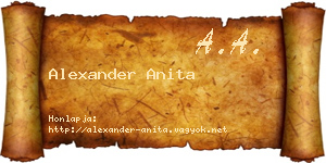 Alexander Anita névjegykártya