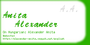 anita alexander business card